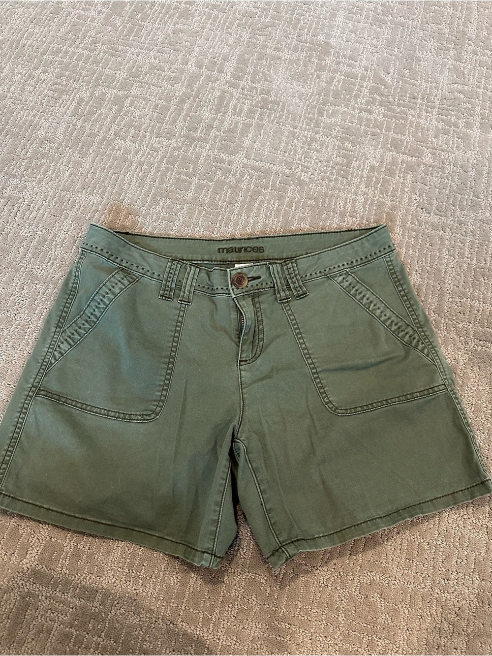 Maurices Green Utility Shorts with Front Patch Pockets